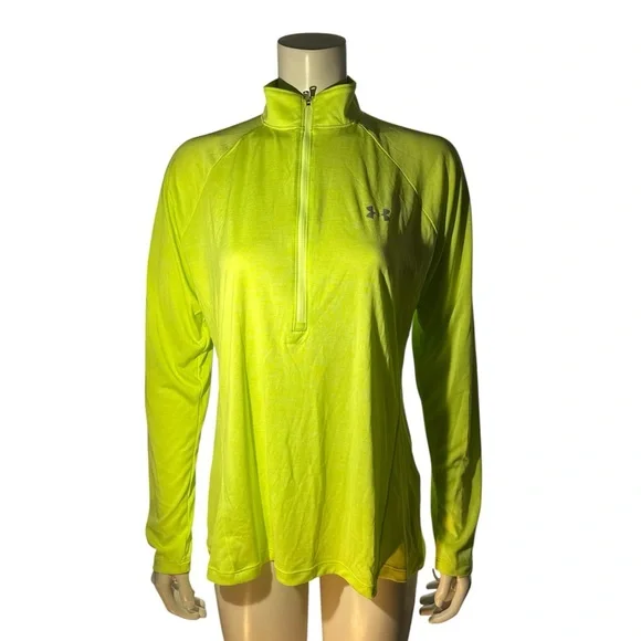 ***NEW***Under Armour Women's Neon Yellow Long Sleeve Tee - Picture 2 of 11